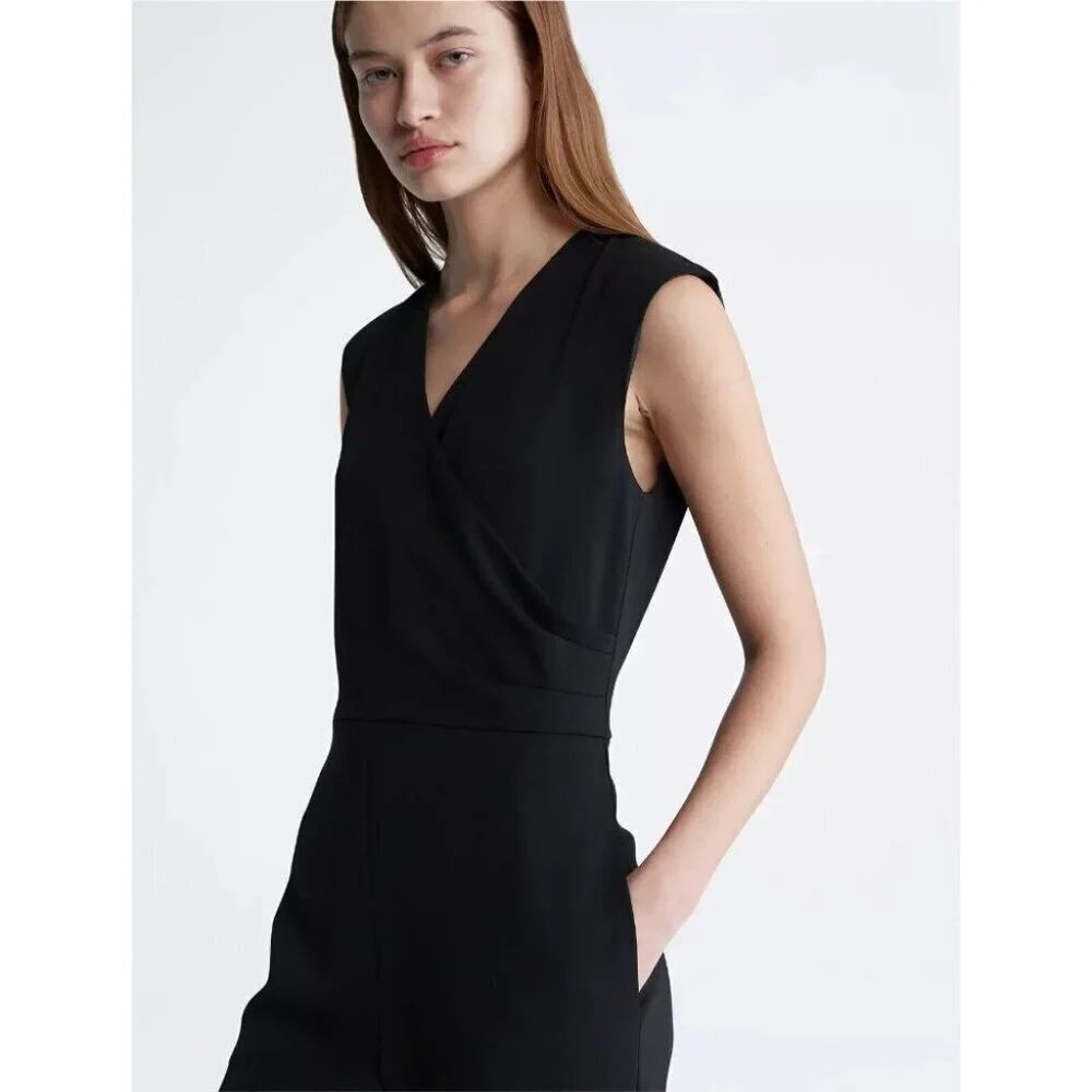 NEW! Calvin Klein Women's 14 Sleeveless Wrap Jumpsuit NWT $139 - Picture 3 of 4